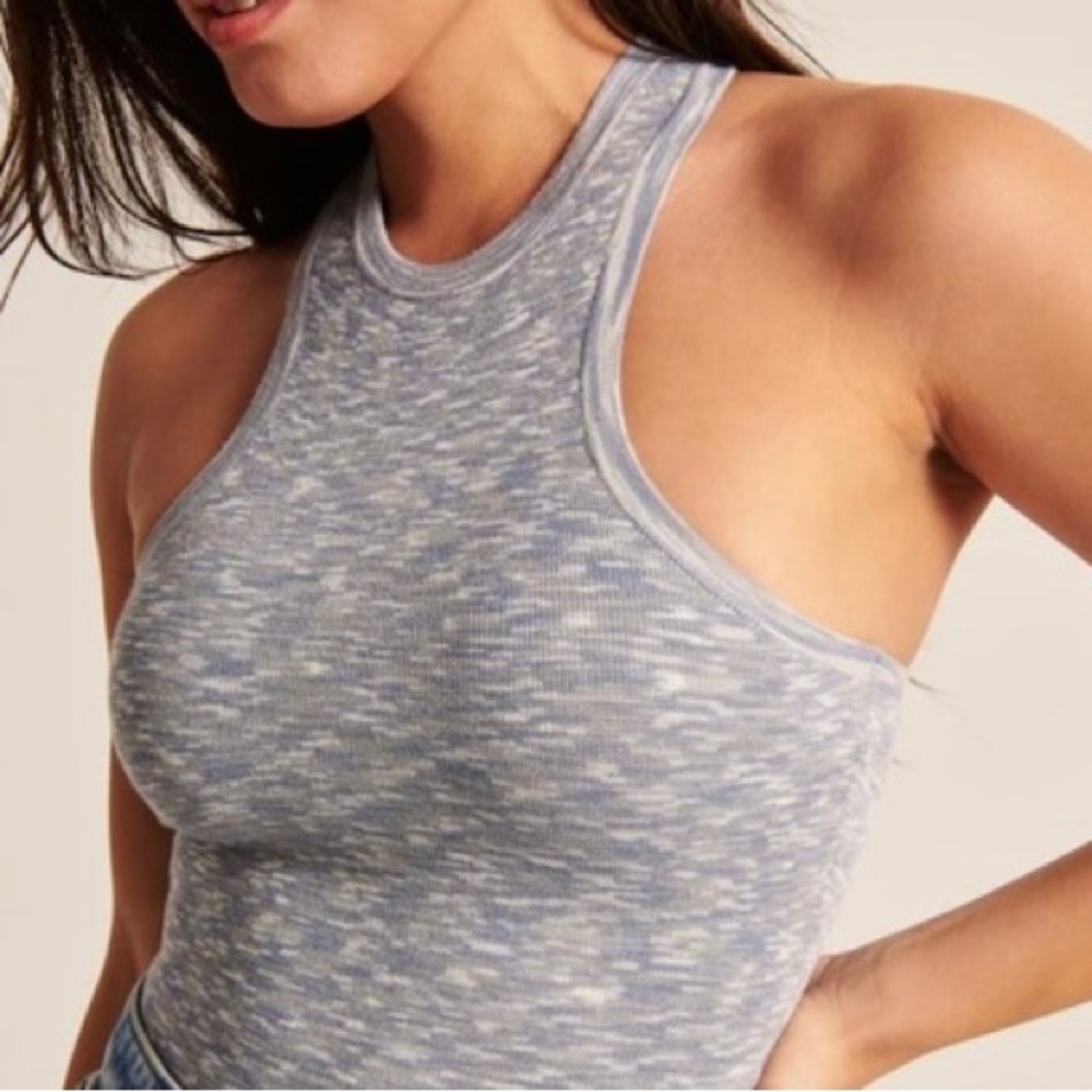 Abercrombie Scuba High Neck Race back knit bodysuit XS